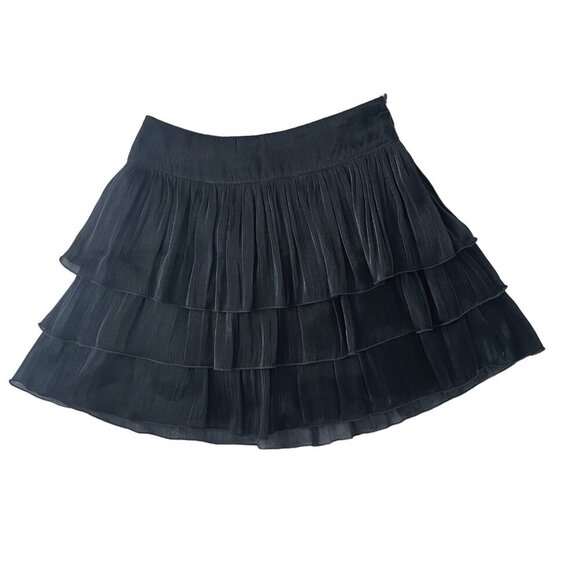 Forever 21 Women Charcoal Black Tired Ruffled Mini Skirt | Size XS - Picture 1 of 6
